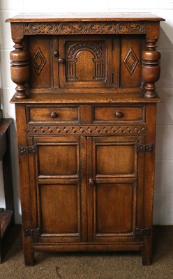 Lot 1322 - A Small Oak Period Style Buffet by Robsons of...