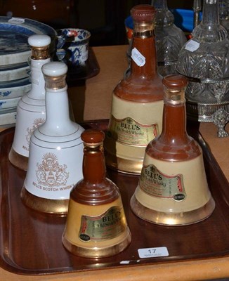 Lot 17 - Five Whisky Bells flasks