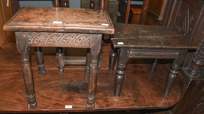 Lot 1417 - Two Part 17th Century Oak Joint Stools