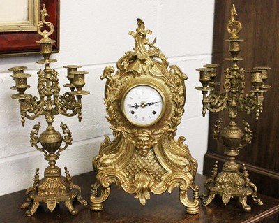 Lot 1332 - A Modern Gilt Metal Striking Mantel Clock...