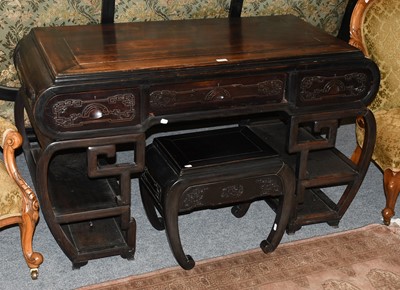 Lot 1304 - An Early 20th Century Chinese Hardwood Desk,...