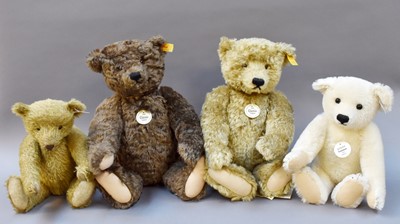 Lot 301 - Four Modern Steiff Teddy Bears, including two...