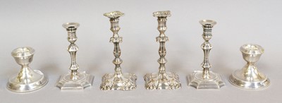 Lot 155 - A Pair of Victorian Silver Taper-Candlesticks,...