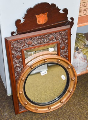 Lot 1452 - A George III Mahogany Fret Mirror, inlaid with...