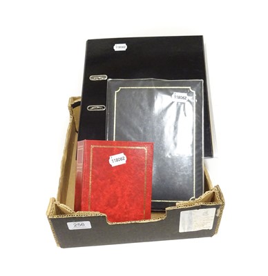 Lot 256 - A Black Binder and Small Red Album Containing...