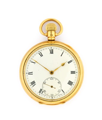 Lot 2366 - Rolex: An 18 Carat Gold Open Faced Pocket...