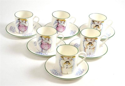 Lot 47 - Set of six Royal Doulton Snowman cups and saucers