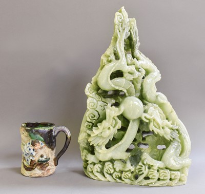 Lot 324 - A Japanese Sumida Gawer Jug, formed as a toad...