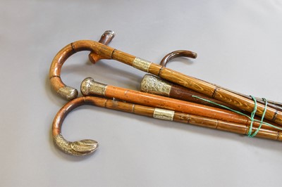 Lot 236 - A Silver Top Malacca Walking Cane, together...