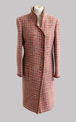 Lot 2094 - Circa 1990 Chanel Wool Tweed Coat, with nehru...