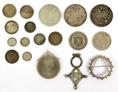 Lot 170 - Mixed British & Foreign Silver, including: 2 x...
