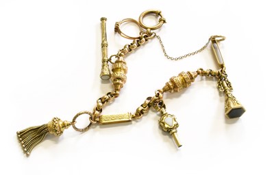 Lot 247 - A Fancy Link Bracelet, suspending a watch key,...