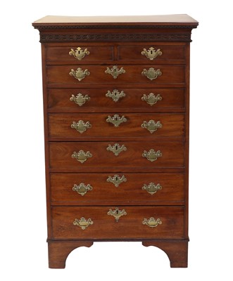 Lot 690 - A Late George III Mahogany Straight Front...