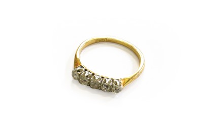 Lot 161 - A Diamond Five Stone Ring, the old cut...