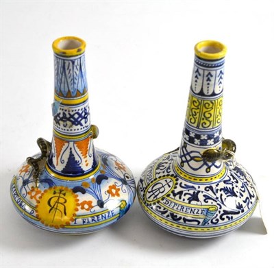 Lot 68 - A pair of Cantagalli bottle vases