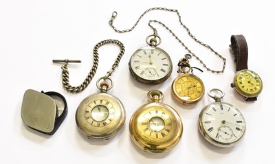 Lot 211 - Three Silver Pocket Watches, a lady's fob...