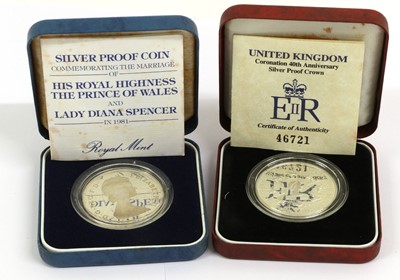 Lot 171 - 9 x UK Silver Proof Coins and Sets, including:...