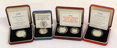 Lot 171 - 9 x UK Silver Proof Coins and Sets, including:...