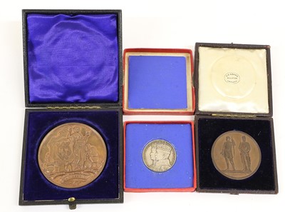 Lot 546 - 3 x Historic Medals, comprising: Silver...