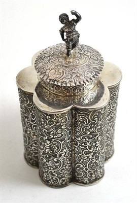 Lot 71 - A Continental silver tea caddy and cover with import marks for London 1893