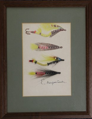 Lot 35 - A Group of Four Framed Salmon And Trout Flies