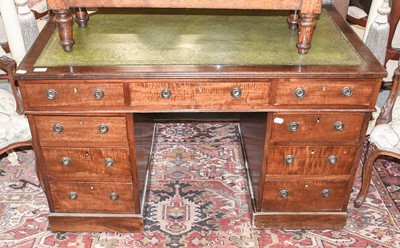 Lot 1242 - An Edwardian Mahogany Twin Pedestal Desk, with...