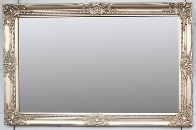 Lot 1318 - A Modern Silvered Overmantel Mirror, together...