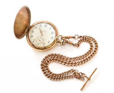 Lot 124 - A Gold Plated Full Hunter Pocket Watch, signed...