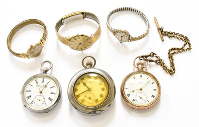 Lot 128 - A Silver Pocket Watch, the case stamped 0.935,...