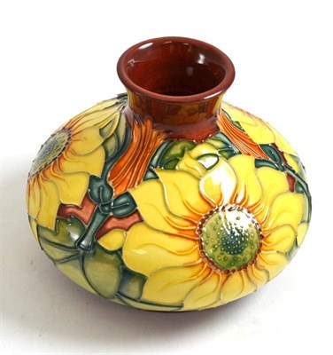 Lot 76 - A modern Moorcroft vase, decorated with sunflowers