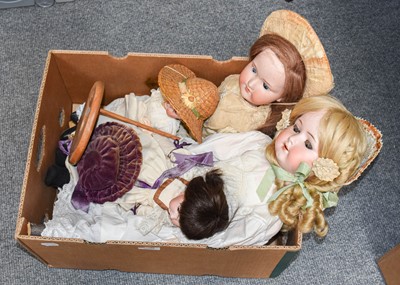 Lot 339 - Assorted Early 20th Century Bisque Dolls,...