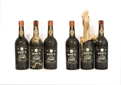 Lot 5207 - Dow's 1963 Vintage Port (six bottles)