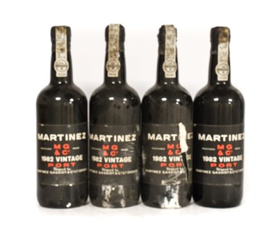 Lot 5217 - Martinez 1982 Vintage Port (four bottles)