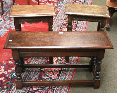 Lot 1349 - Two 17th Century Style Joint Stools, together...