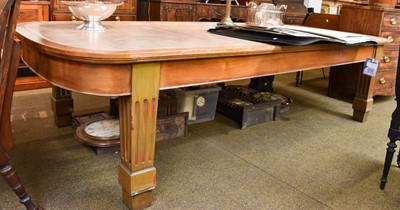 Lot 1363 - A Walnut Leather Inset Boardroom Table, 1st...