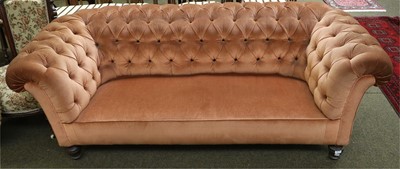 Lot 1374 - A Chesterfield Two Seater Settee, late...