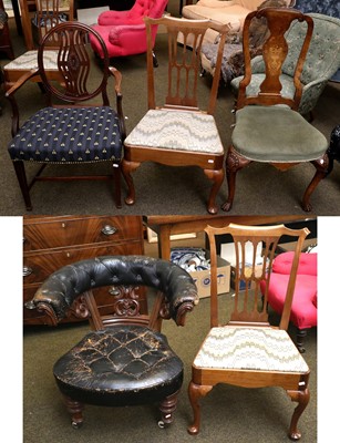 Lot 1377 - Five Assorted Antique Chairs, comprising: A...