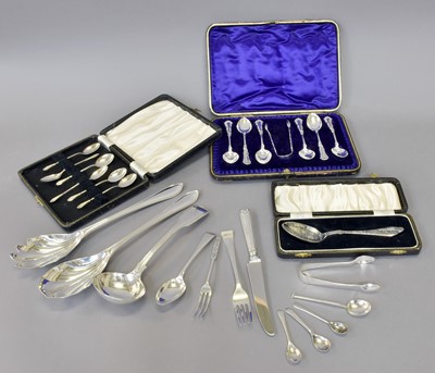 Lot 77 - A Collection of Assorted Silver Flatware,...