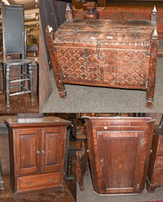 Lot 1428 - An African Carved Hardwood Box, with hinged...