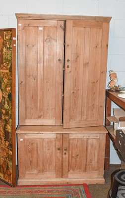 Lot 1430 - A Pine Housekeeper's Cupboard, 19th century,...