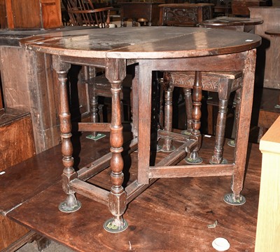 Lot 1434 - An Oak Gateleg Table, 18th century, of small...