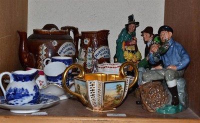 Lot 95 - Four Doulton figures, two pieces of Measham ware and a quantity of Coalport etc