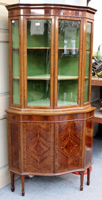 Lot 1216 - An Edwardian Inlaid Serpentine Front Standing...