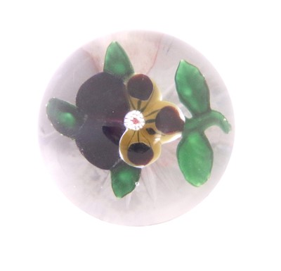 Lot 24 - A Baccarat Pansy Miniature Paperweight, circa...