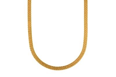 Lot 2377 - A 9 Carat Gold Fancy Link Necklace two rows of...