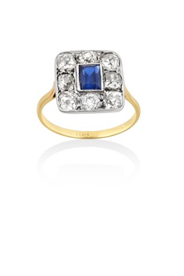 Lot 2026 - A Sapphire and Diamond Cluster Ring the...