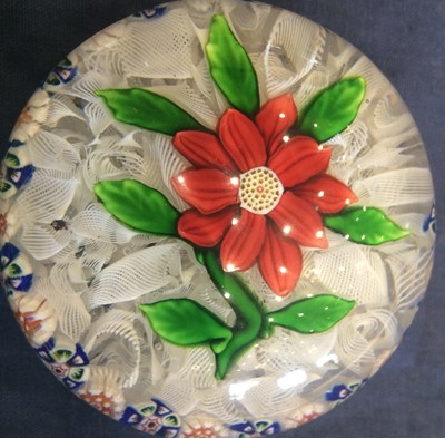 Lot 17 - A Baccarat Red Clematis Paperweight, circa...