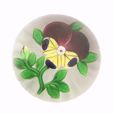 Lot 10 - A Baccarat Pansy Paperweight, circa 1850, with...