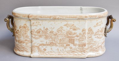 Lot 282 - A Continental Pottery Planter, with transfer...