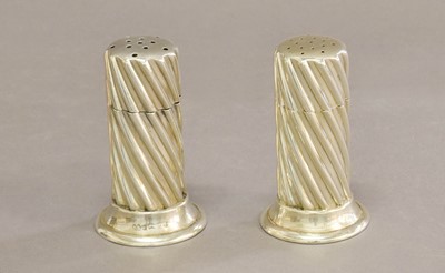 Lot 139 - A Pair of Edward VII Silver Salt and Pepper...